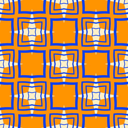 Seamless abstract geometric floral pattern. Great for fashion design and house interior design. Ornament for tapestry, carpet, blanket, bedspread, fabric, ceramic tiles, wallpapers.の写真素材