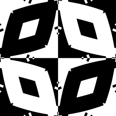 Abstract pattern with decorative geometric elements. Black and white ornament. Modern stylish texture repeating. Great for tapestry, carpet, bedspread, fabric, ceramic tile, pillowの写真素材