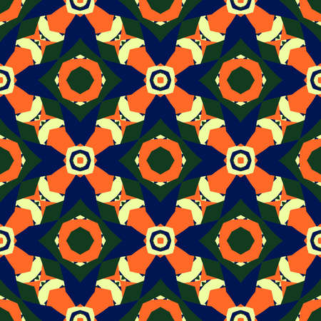 Seamless abstract geometric floral pattern. Great for fashion design and house interior design. Ornament for tapestry, carpet, blanket, bedspread, fabric, ceramic tiles, wallpapers.の写真素材