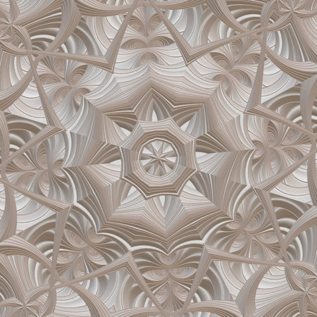 Fractal pattern in the style of stucco bas-relief on a gray stone wallの写真素材