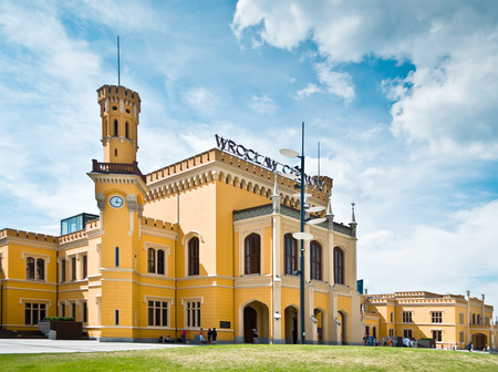 Wroclaw railway station in Polandのeditorial素材
