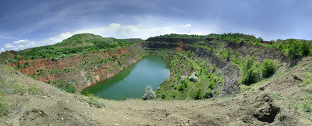 view of the flooded quarry in Krivoy Rog Ukraine