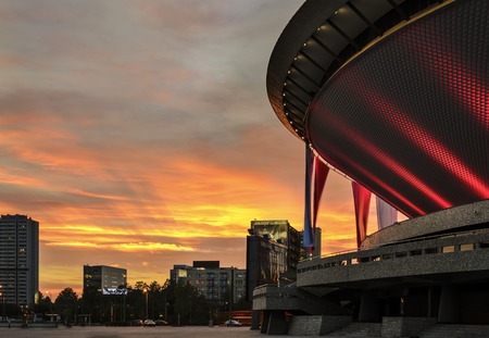 International Conference Centre in the sunset. Katowice. Poland.のeditorial素材