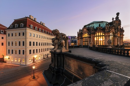 Sculpture in old town of Dresden in the evening. Germany, Europe.のeditorial素材