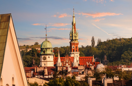Roofs of the churches in sunset time. Krakow,のeditorial素材