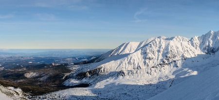 High resolution panorama of the Tatra mountains near Kasprowy Wierch in Polandの写真素材