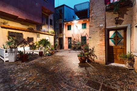 Colorfull patio in the centre of old town. Europeの写真素材