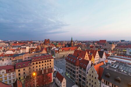 Air view panorama of Wroclaw. Breslauの写真素材