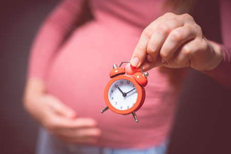 pregnancy time concept, motherhood, people and expectation idea. Toned photo of pregnancy. Pregnant...