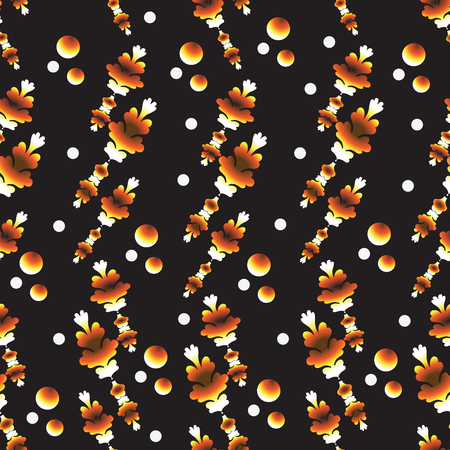 Abstract floral pattern on a black background. Seamless pattern. Design for textiles, ceramics, backgrounds, fabric, glass.のイラスト素材