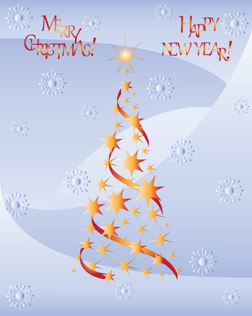 Starry Christmas tree.Merry Christmas and happy New year! Design Christmas card greetings, invitations to the celebration.のイラスト素材
