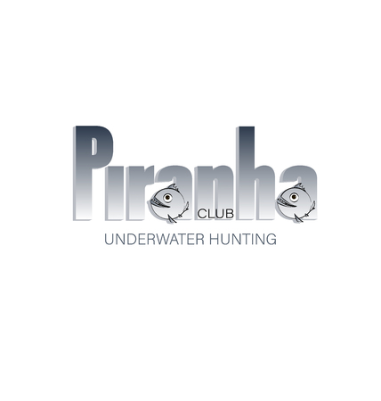 PIRANHA. Name of the club underwater hunting. Vector illustration can be used for fishing clubs, club web and prints.のイラスト素材