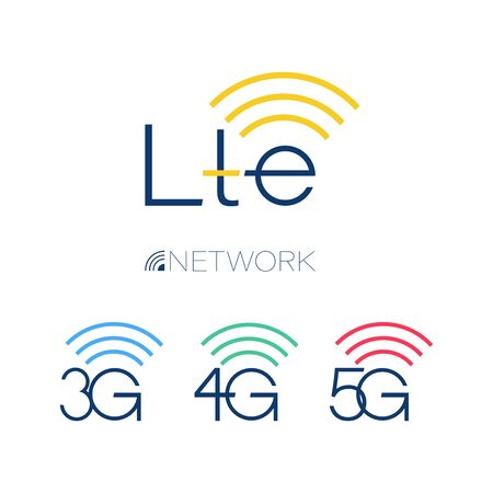 Lte icon. Network signs 3g, 4g, 5g. Vector technology. Set. Design template isolated illustration. Internet symbolのイラスト素材