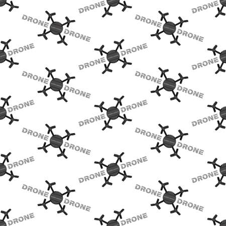Remote air drones. Vector Pattern, illustration. Modern technologies. Seamless pattern. Flat drones stylish texture. Unmanned flight with an action camera. Vector illustration.のイラスト素材