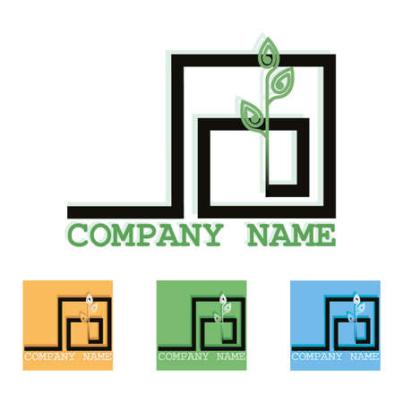 Sprout logo. Vector plant isolated. Set color logotype. Abstract emblems, templates for companiesのイラスト素材