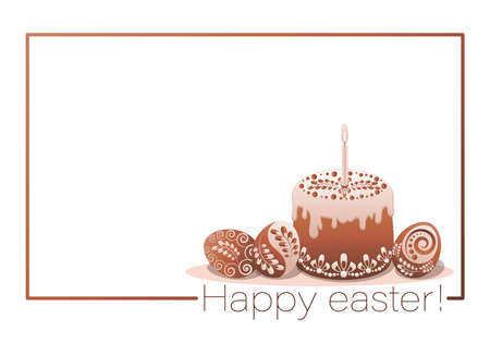 Happy easter. Easter set. Cupcake, decorated cookies in the shape of an egg. Easter dessert.