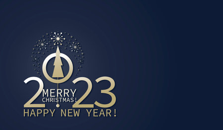 Christmas greeting. 2023. Vertical postcard. Poster, banner can be used for calendar designのイラスト素材