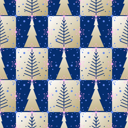 Christmas tree. Winter holiday background with simple geometric christmas tree illustration.のイラスト素材