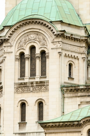 Tower from the facade of the Alexander Nevsky Cathedral, Sofia, Bulgariaのeditorial素材