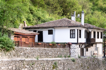Street view of Melnik traditional architecture, Bulgariaのeditorial素材