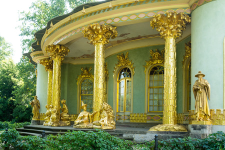 Chinese tea house from 18th century, part of Sanssouci park  Sanssouci is the former summer palace of Frederick the Great, King of Prussia のeditorial素材