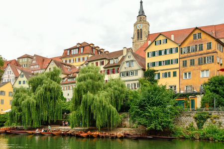 View of the old town of Tuebingen, Germanyのeditorial素材