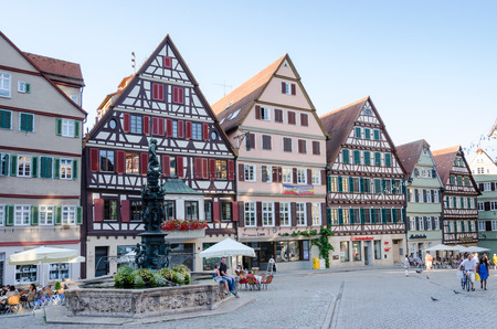 Street view of Tubingen old town, Germanyのeditorial素材