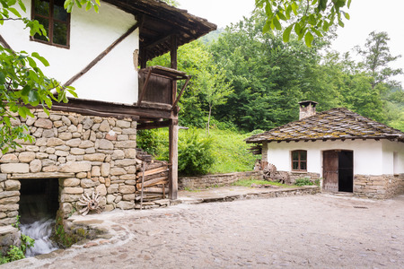 Rustic house in traditional Bulgarian village, Etara, Bulgariaのeditorial素材
