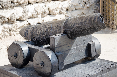 Black cannon in the old town of Dubai, United Arab Emiratesのeditorial素材