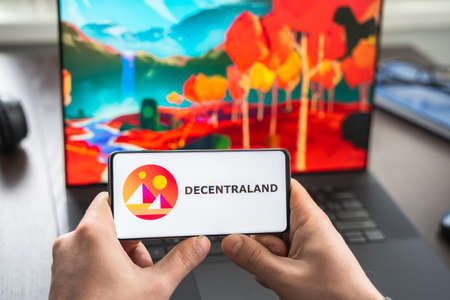 Russia Moscow 30.05.2021.Logo, screenshot of blockchain nft ethereum cryptocurrency game...