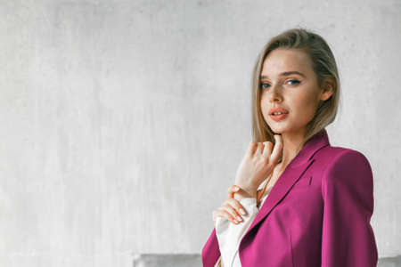 young businesswoman. Beautiful woman director, head, general manager, ceo in astylish bright...