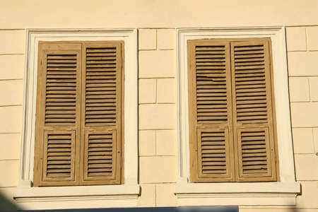 Facade of a building in Shirok sokak Bitola, Macedonia. の写真素材