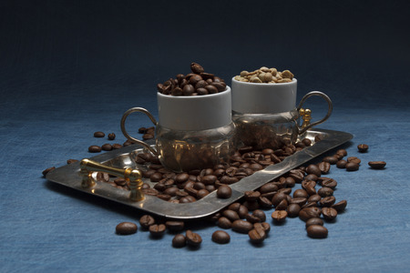 Coffee cup and beansの写真素材