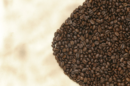 Caffe edition, coffee beans on old paper