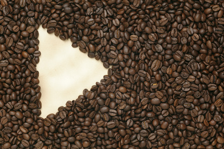 Caffe edition, coffee beans on old paper