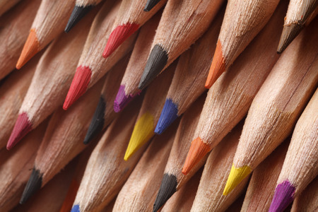 Coloured pencils in many different colors