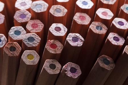 Coloured pencils in many different colors