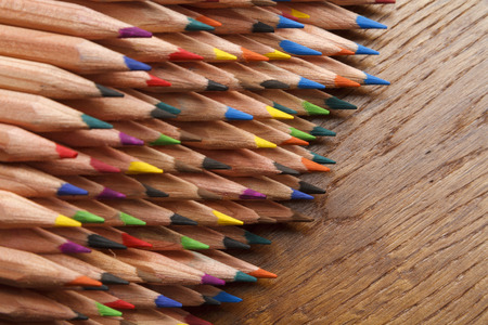 Coloured pencils in many different colorsの写真素材