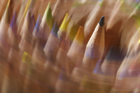Edition rotating coloured pencils in many different colorsの写真素材