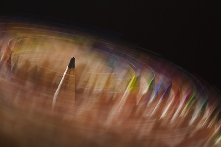 Edition rotating coloured pencils in many different colorsの写真素材