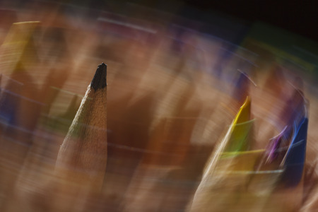 Edition rotating coloured pencils in many different colorsの写真素材