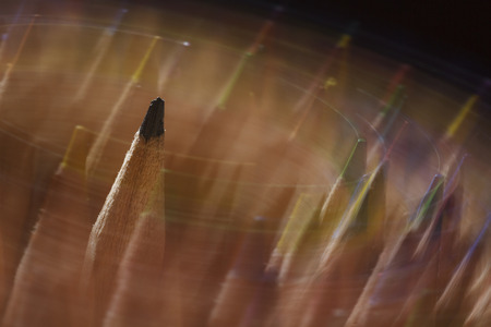 Edition rotating coloured pencils in many different colorsの写真素材