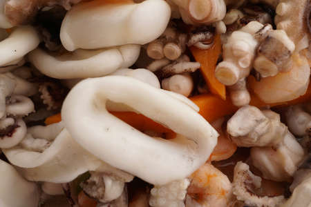 Chinese food. Seafood terrine with vegetables. Closeup.の写真素材
