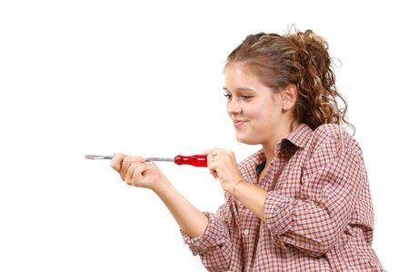 An image of girl with instrumentの写真素材