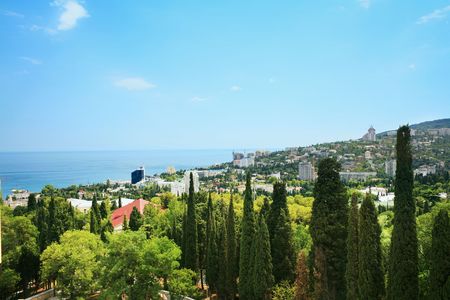 An image of city in the high mountainsの写真素材