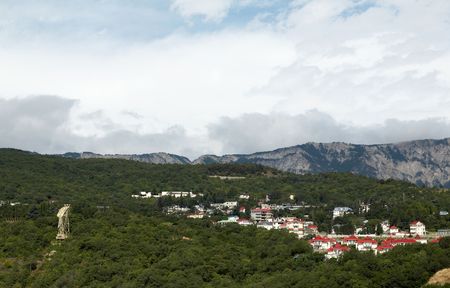 An image of village in the high mountainsの写真素材