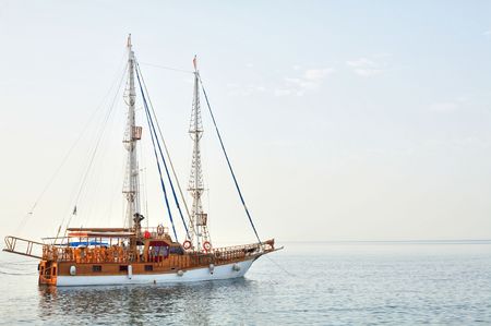 Nice cruise yacht in the Indian Oceanの写真素材