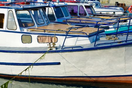 An image of a ships in rowの写真素材