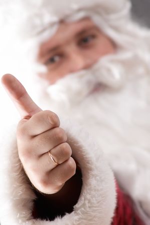 An image of Santa Claus showing his thumbの写真素材