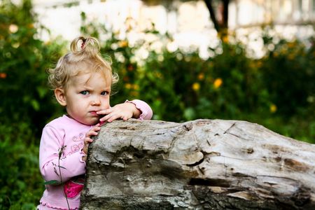 Portrait of a child. Cute  outdoors.の写真素材